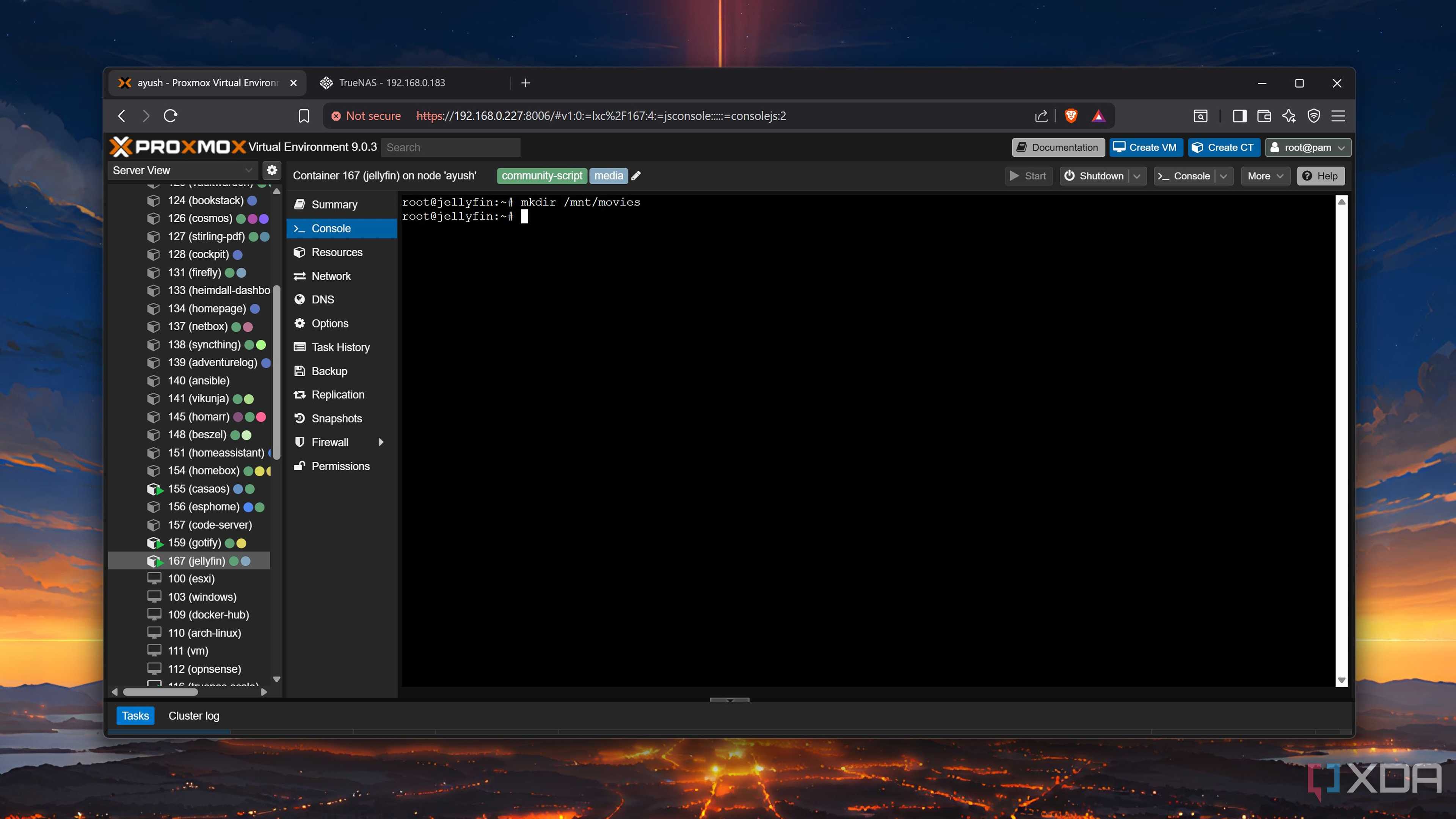 Making a new directory in a Jellyfin LXC