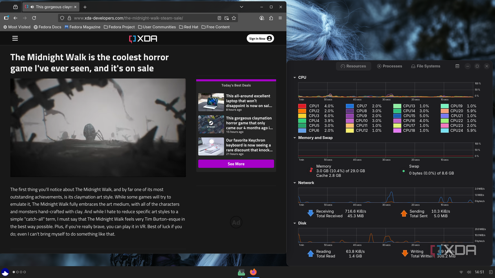 Ultramarine Firefox and System Monitor