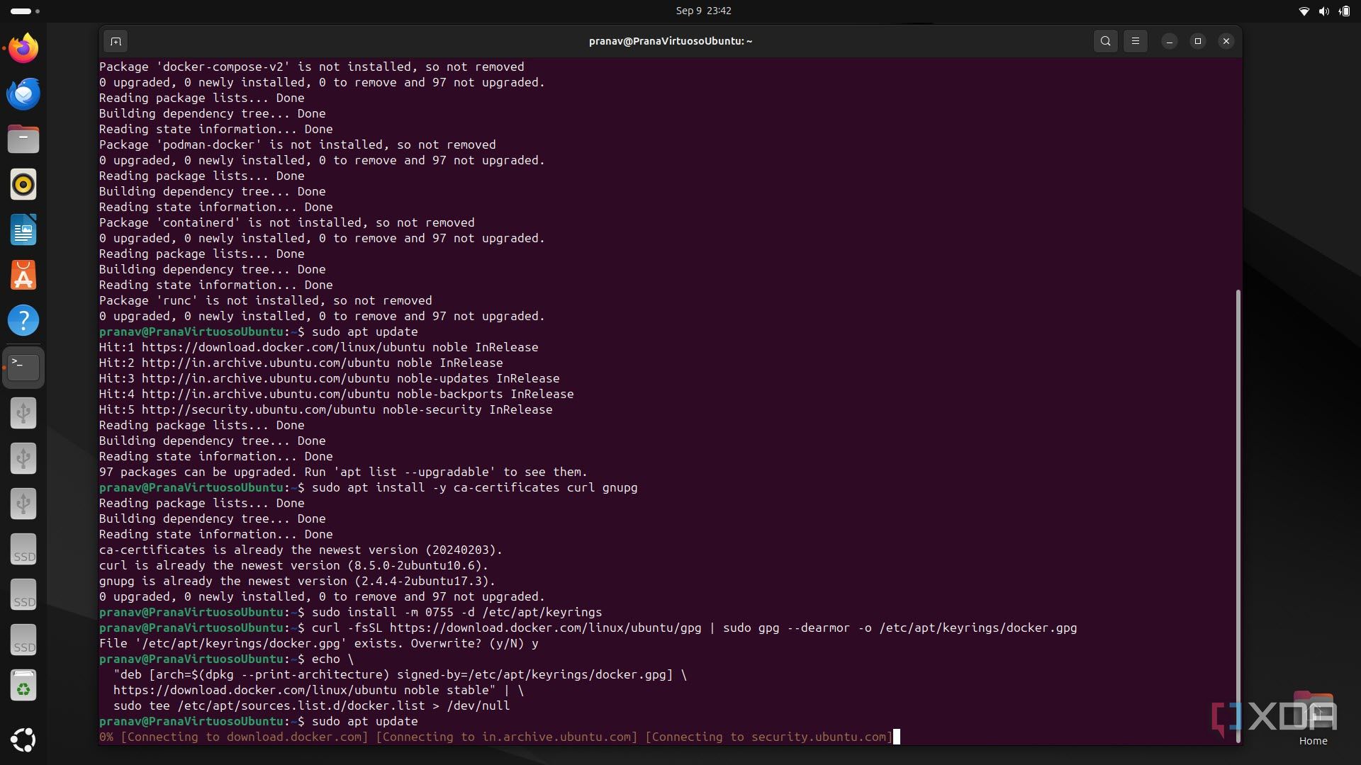 Updating Ubuntu and Docker