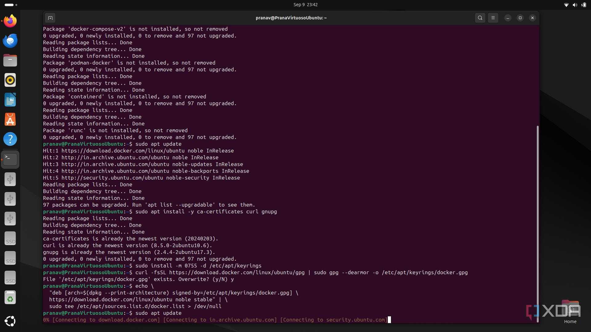 Updating Ubuntu and Docker