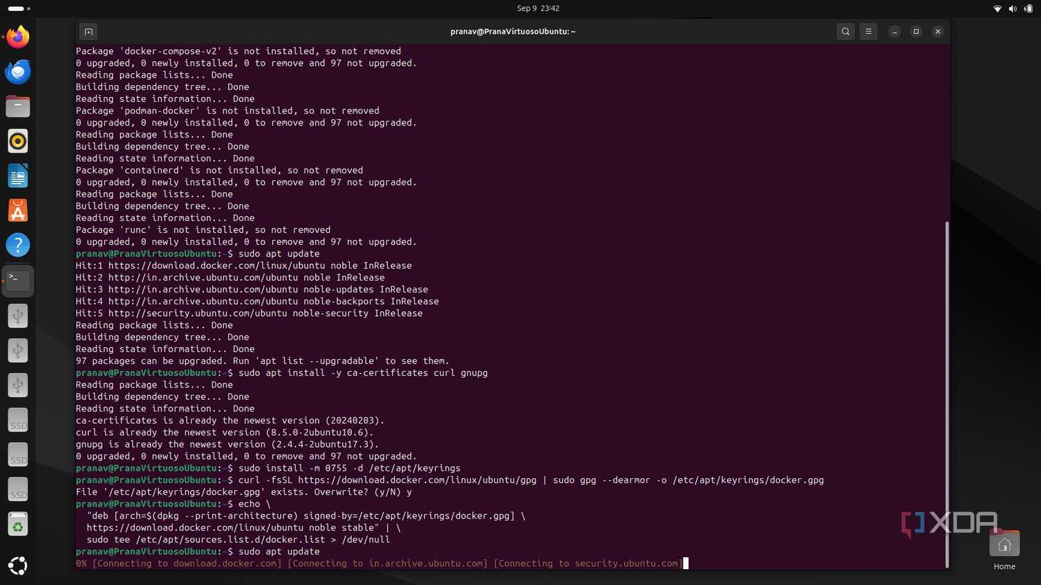Updating Ubuntu and Docker