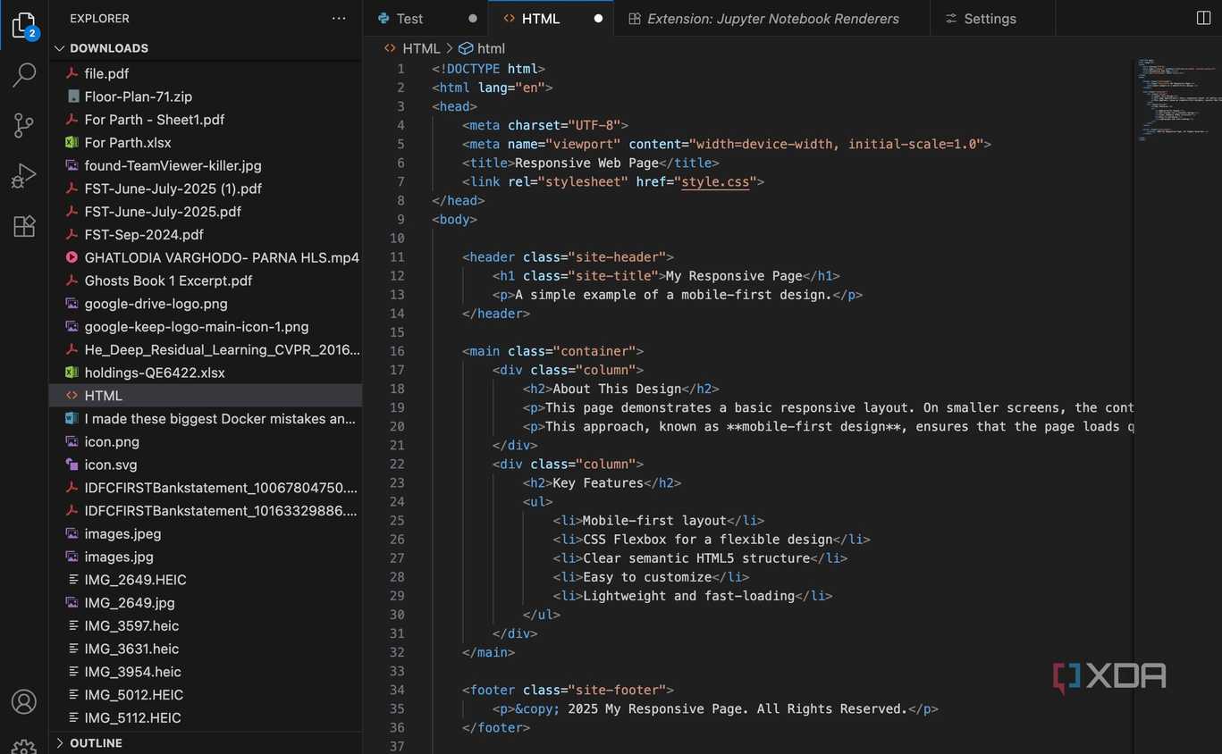 VSCodium HTML code