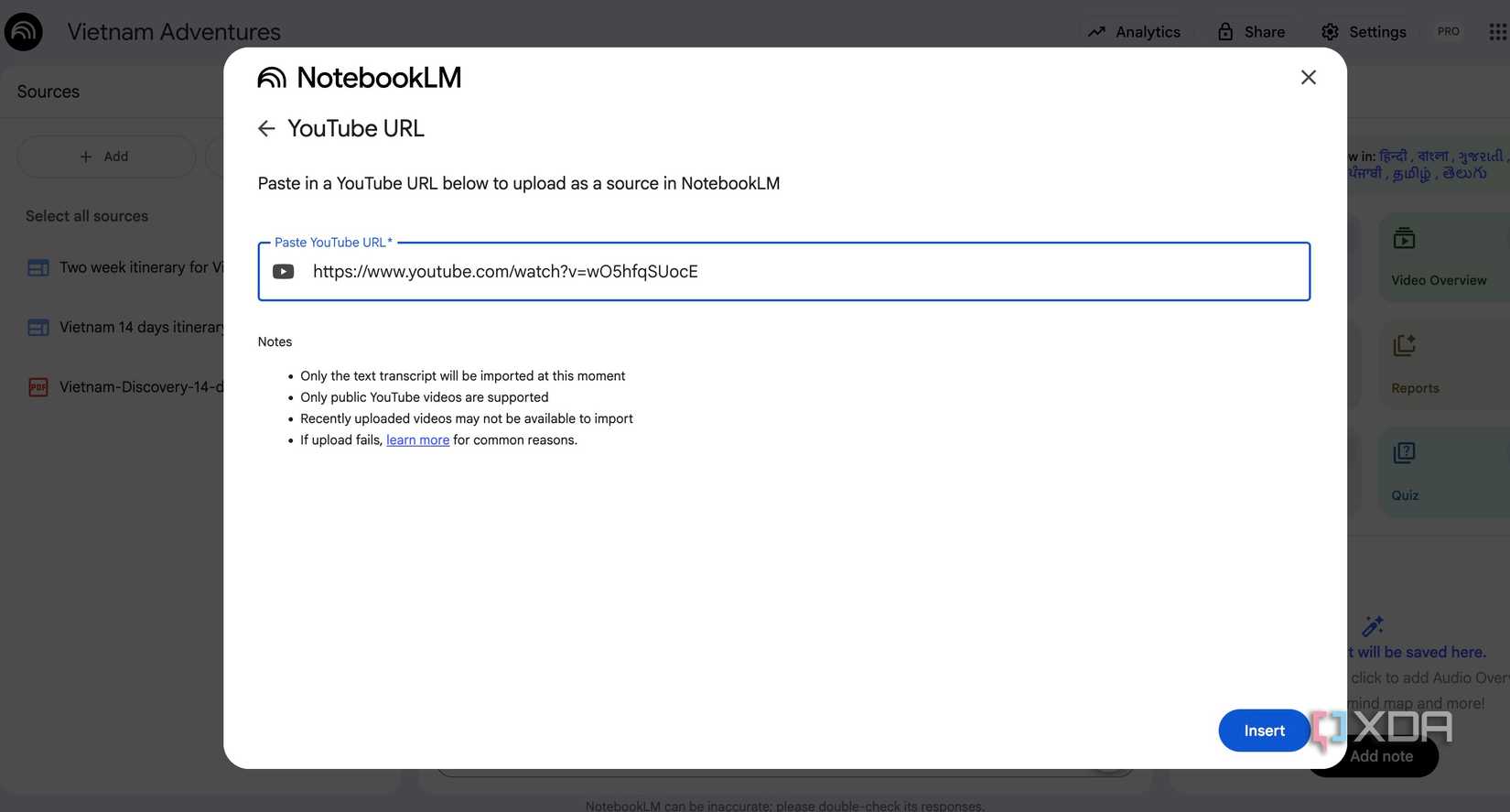 adding sources to NotebookLM