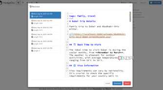 Version history in HedgeDoc