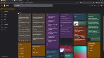 Viewing Google Keep weekly notes