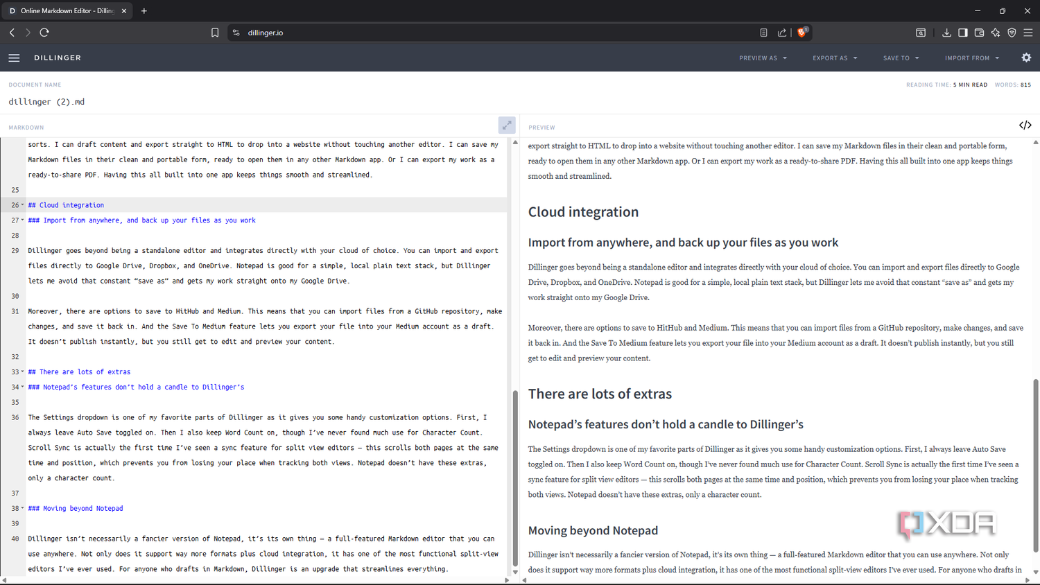 This free browser-based Markdown editor replaced Windows Notepad for me