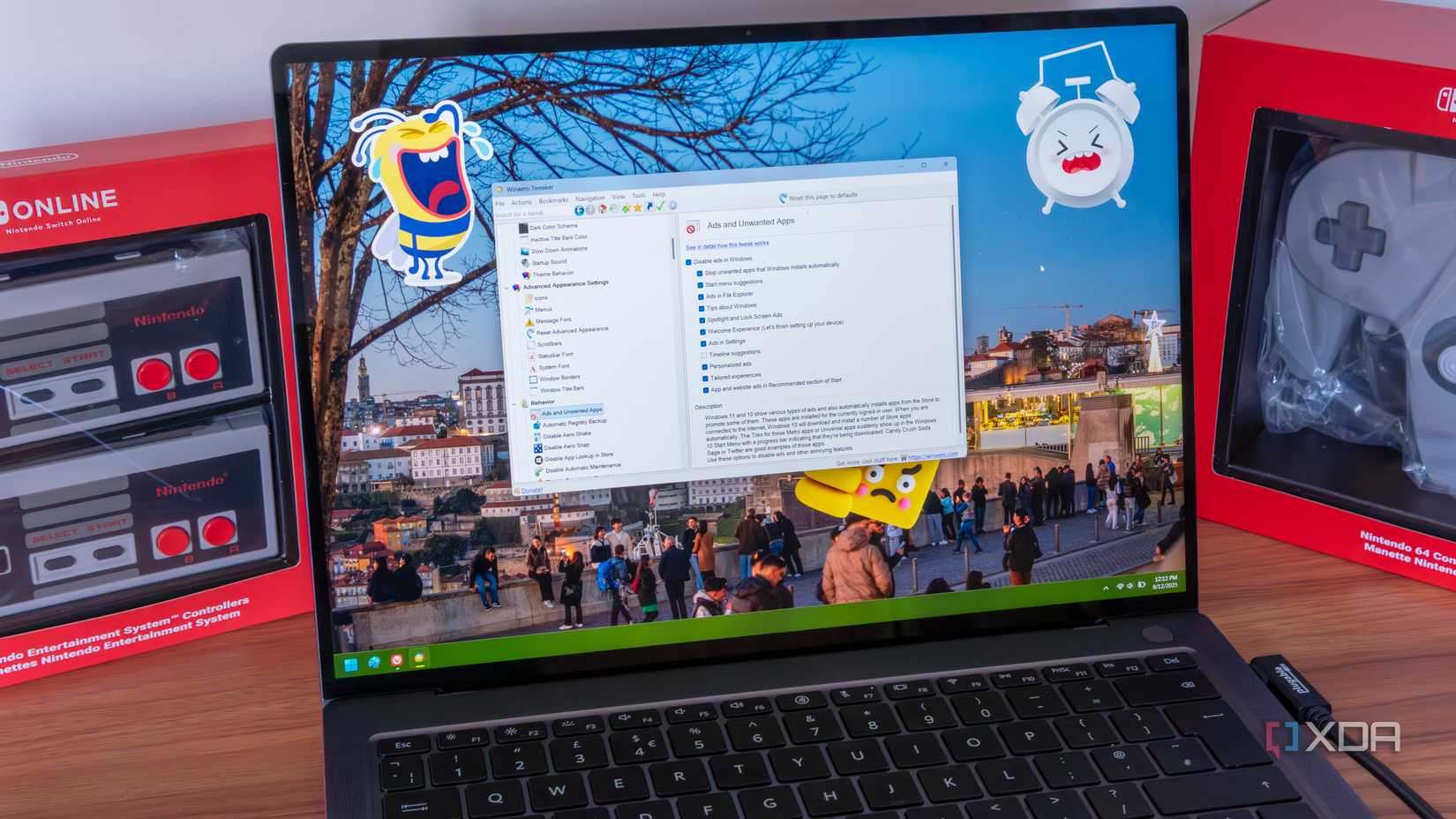 A Windows 11 laptop running Winaero Tweaker
