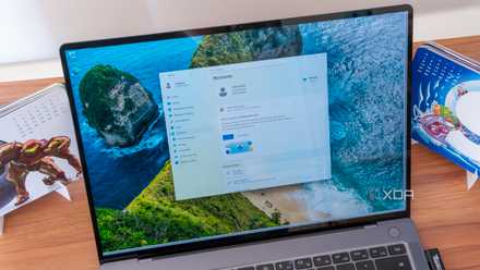 A Windows 11 laptop with the Settings app showing that the user is signed in with a local account