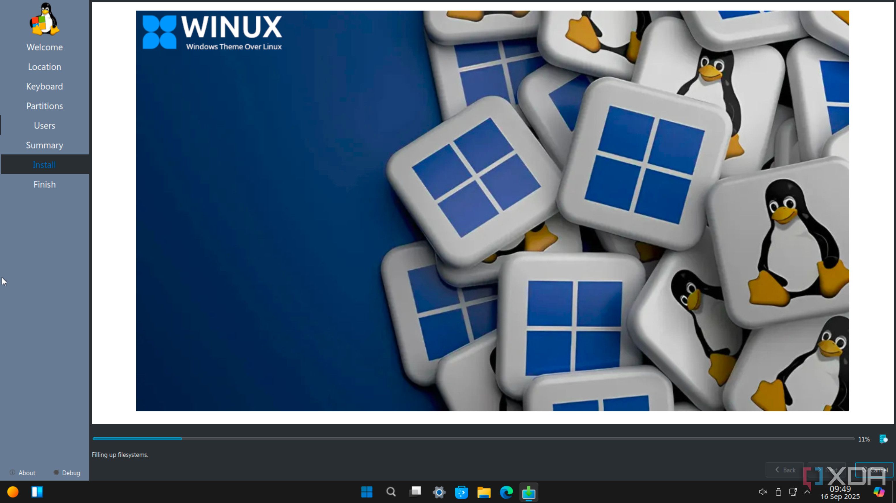 Winux installing