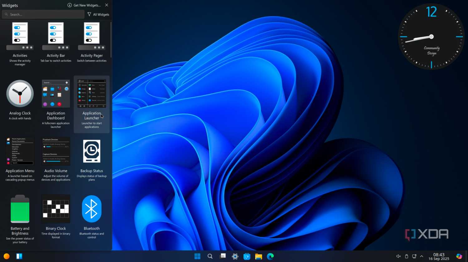 Winux widgets
