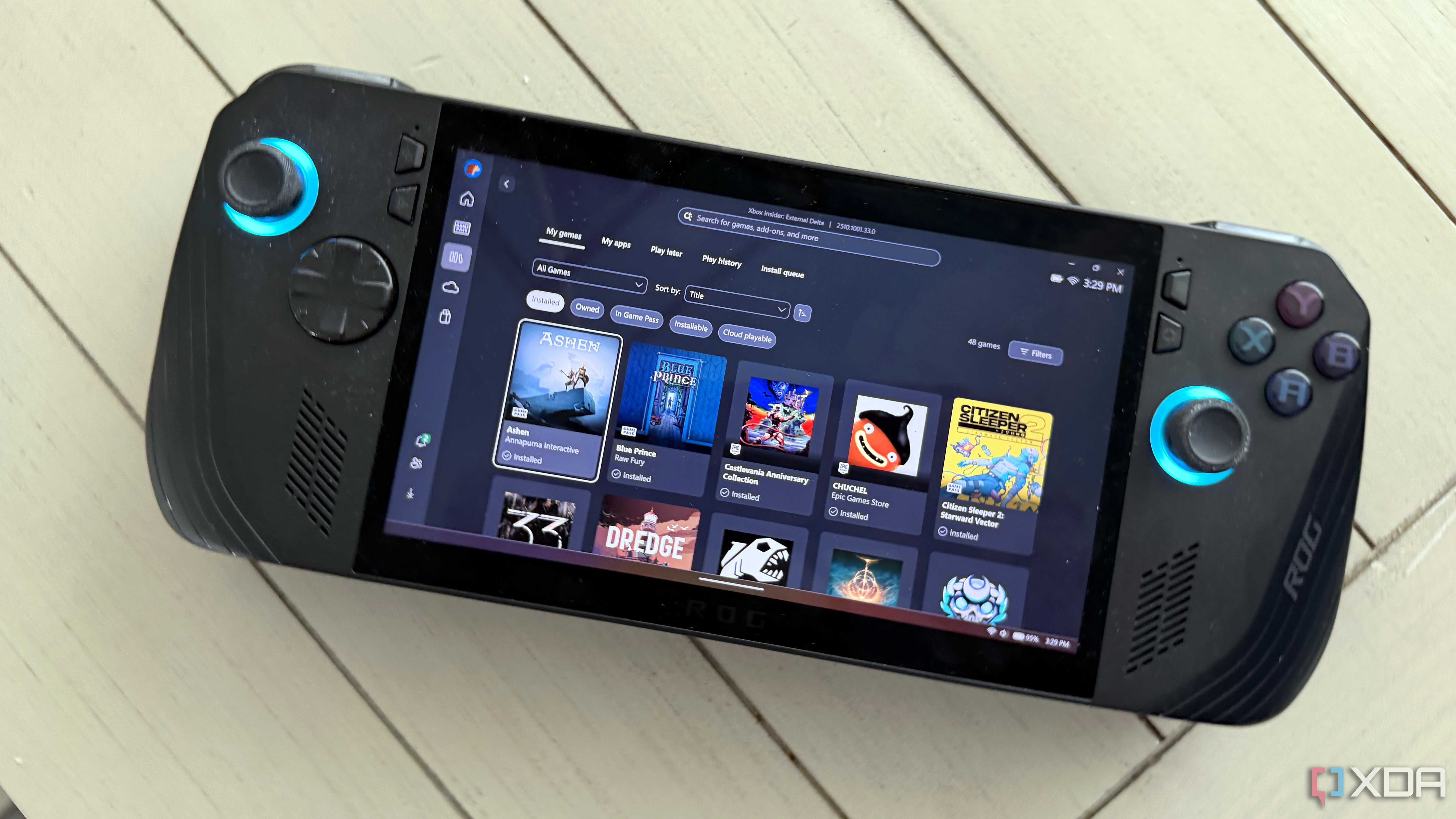 Xbox Launcher I enabled the new Windows 11 gaming handheld mode on my ROG Ally X