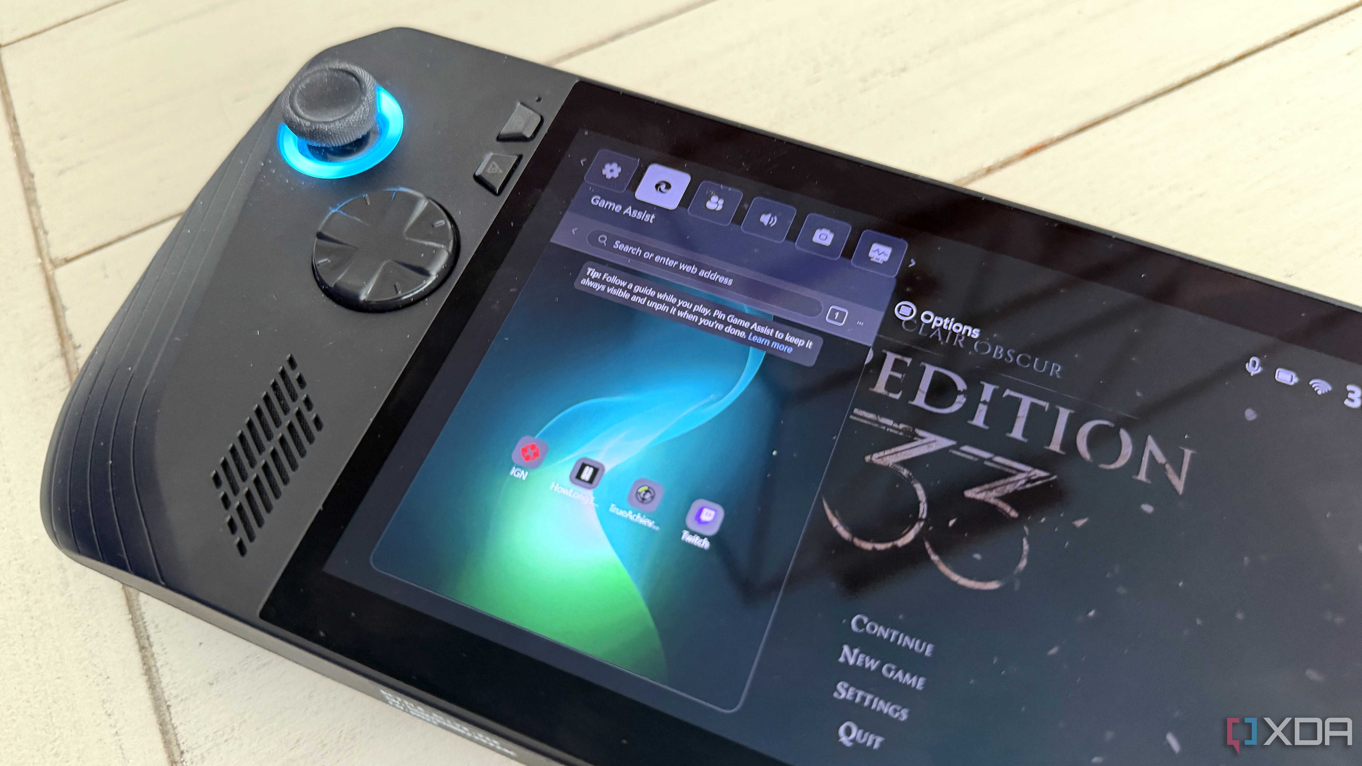 Xbox app on the Asus ROG Ally X, showing game assist.