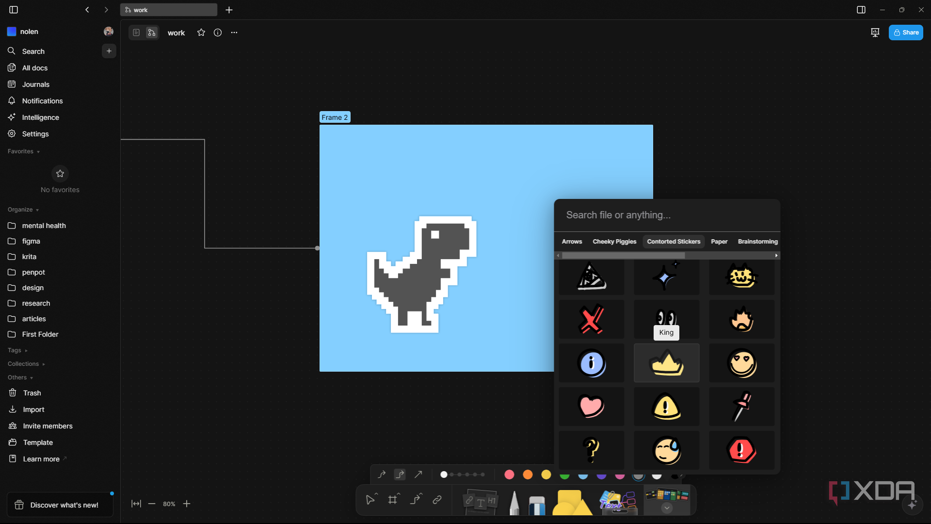 Adding illustrations in AFFiNE's Edgeless mode