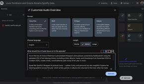 Adding the custom prompt to Spotify Wrapped NotebookLM notebook