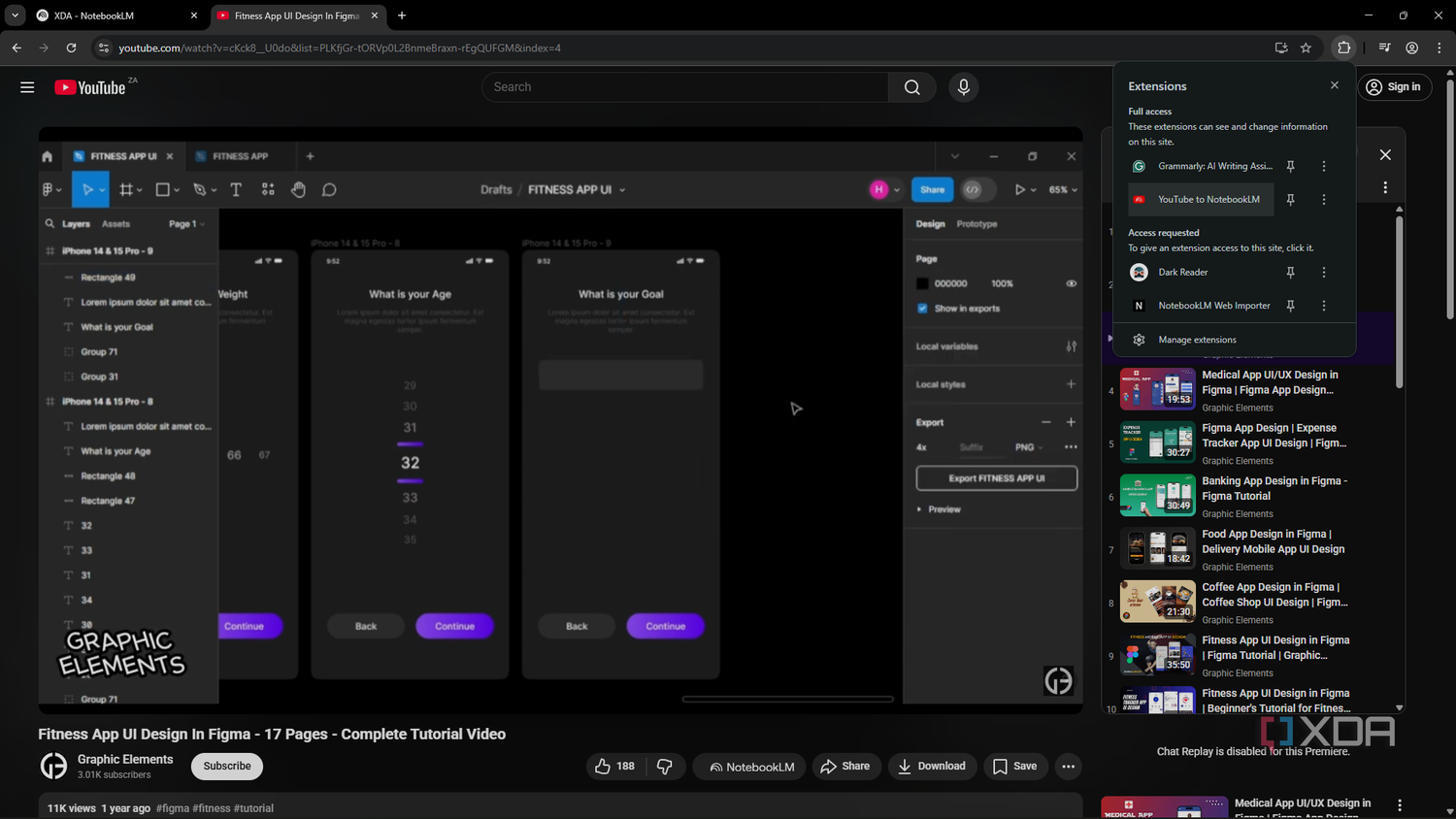 Adding YouTube to NotebookLM extension to browser