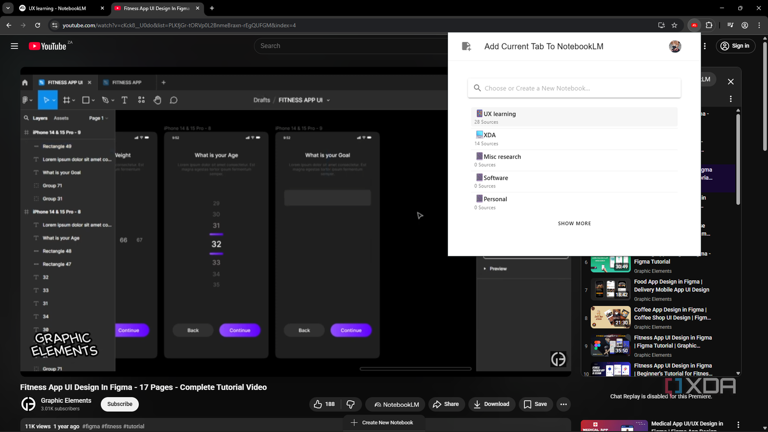 Adding YouTube videos to NotebookLM notebook with YOuTube to NotebookLM exntension