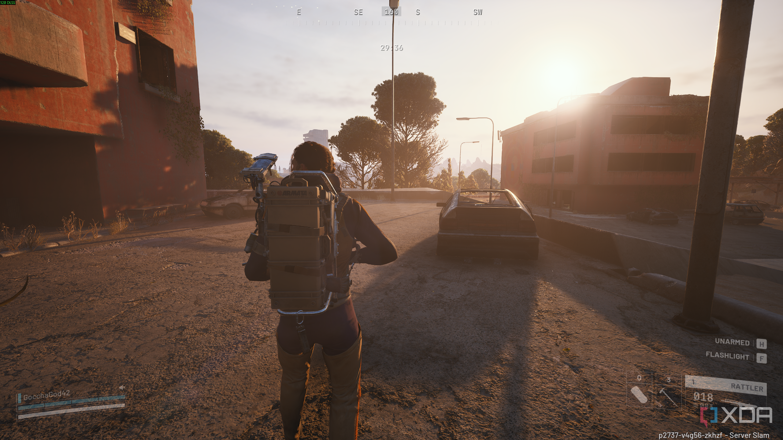 Looting near an apartment complex in Arc Raiders.