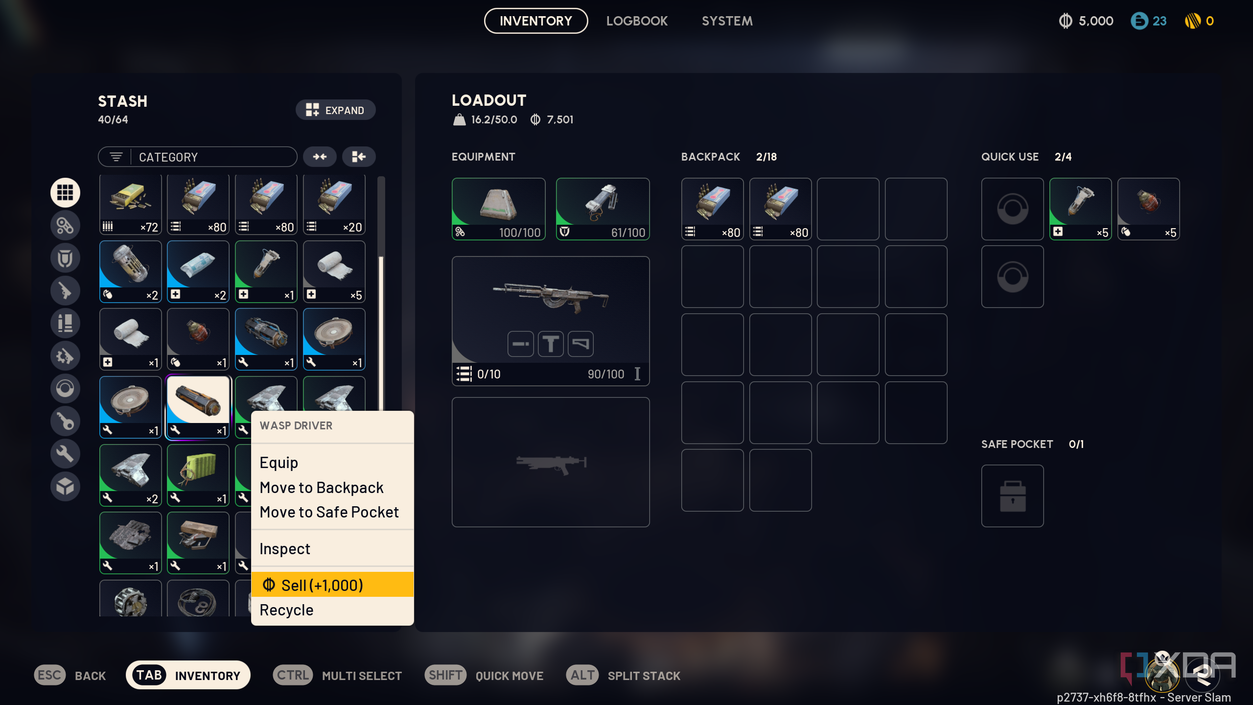 Recycling parts in Arc Raiders.