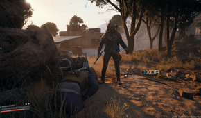 A player executing another downed player in Arc Raiders.
