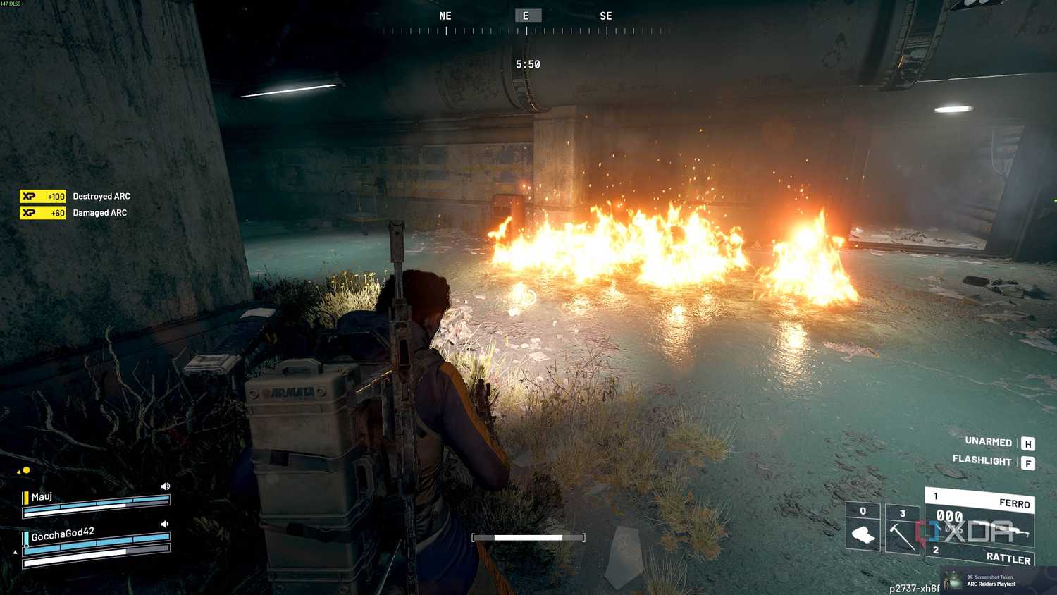 An explosion indoors in Arc Raiders.