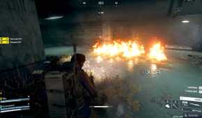 An explosion indoors in Arc Raiders.