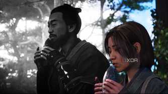 Naoe and her father playing a musical instrument in Assassin's Creed Shadows.
