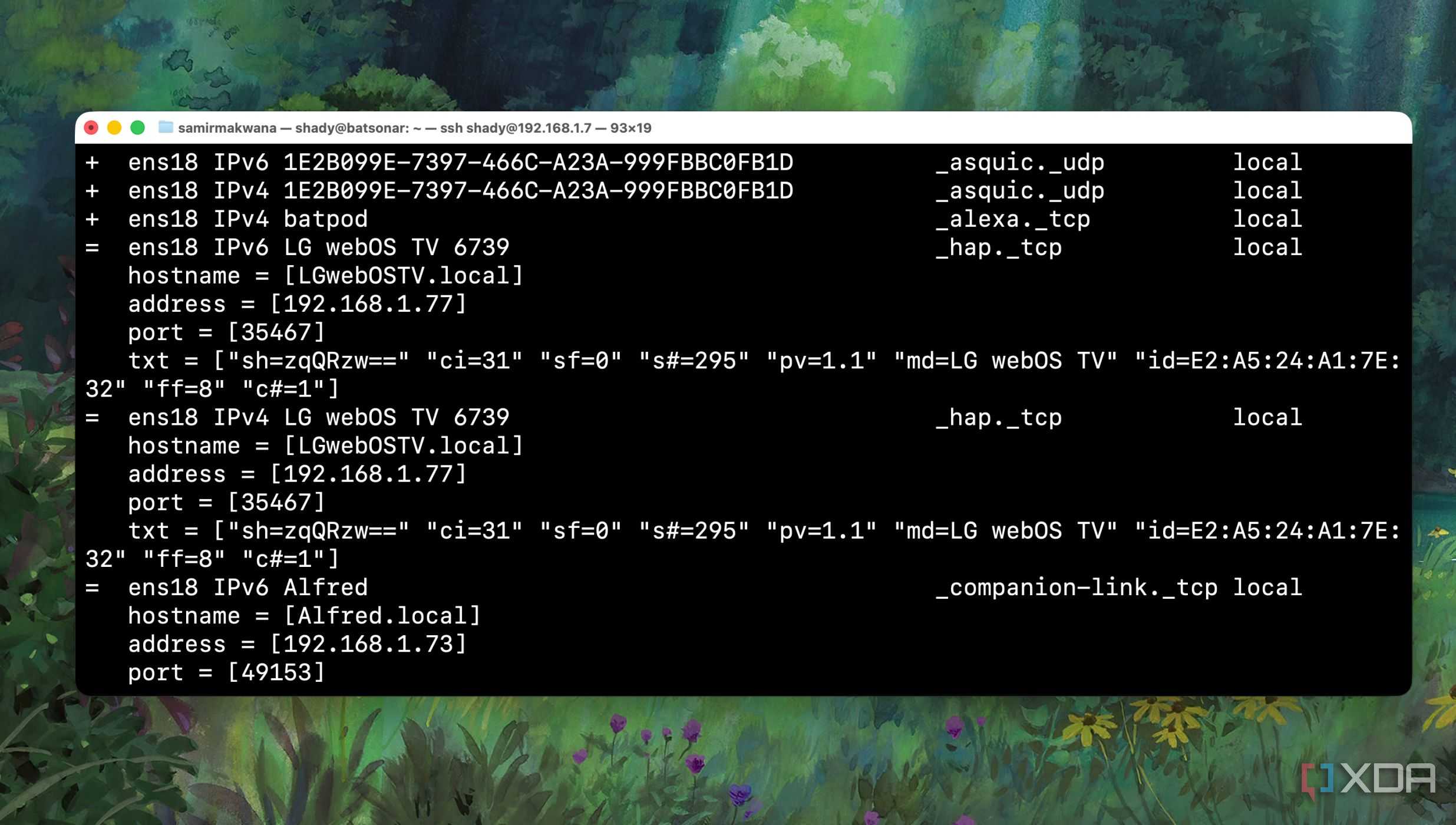 Using Avahi resolve command to distinguish devices by IP address