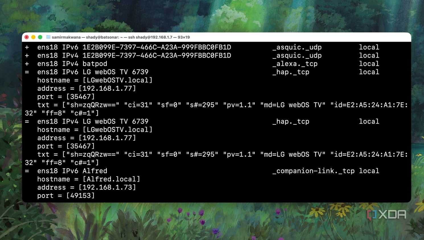 Using Avahi resolve command to distinguish devices by IP address