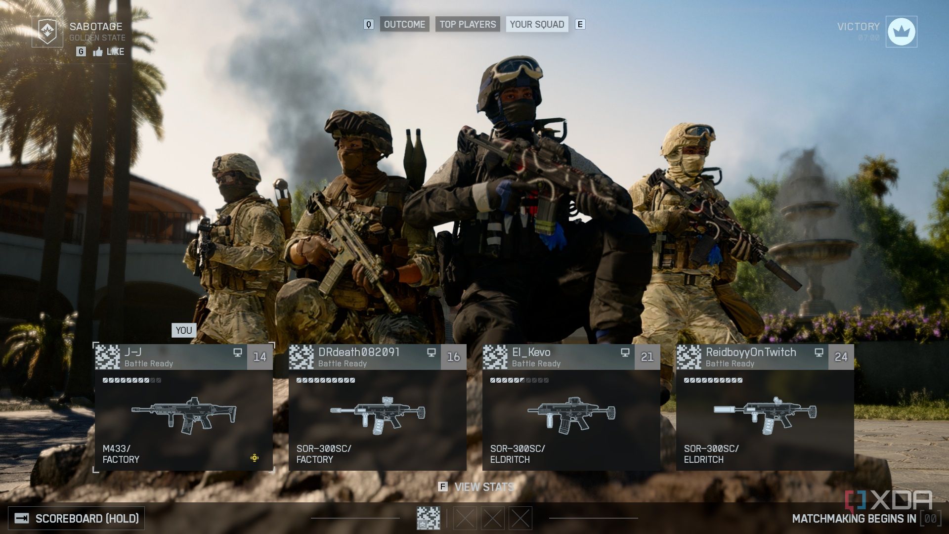 A screenshot of Sabtoage end screen in the Season 1 content of Battlefield 6