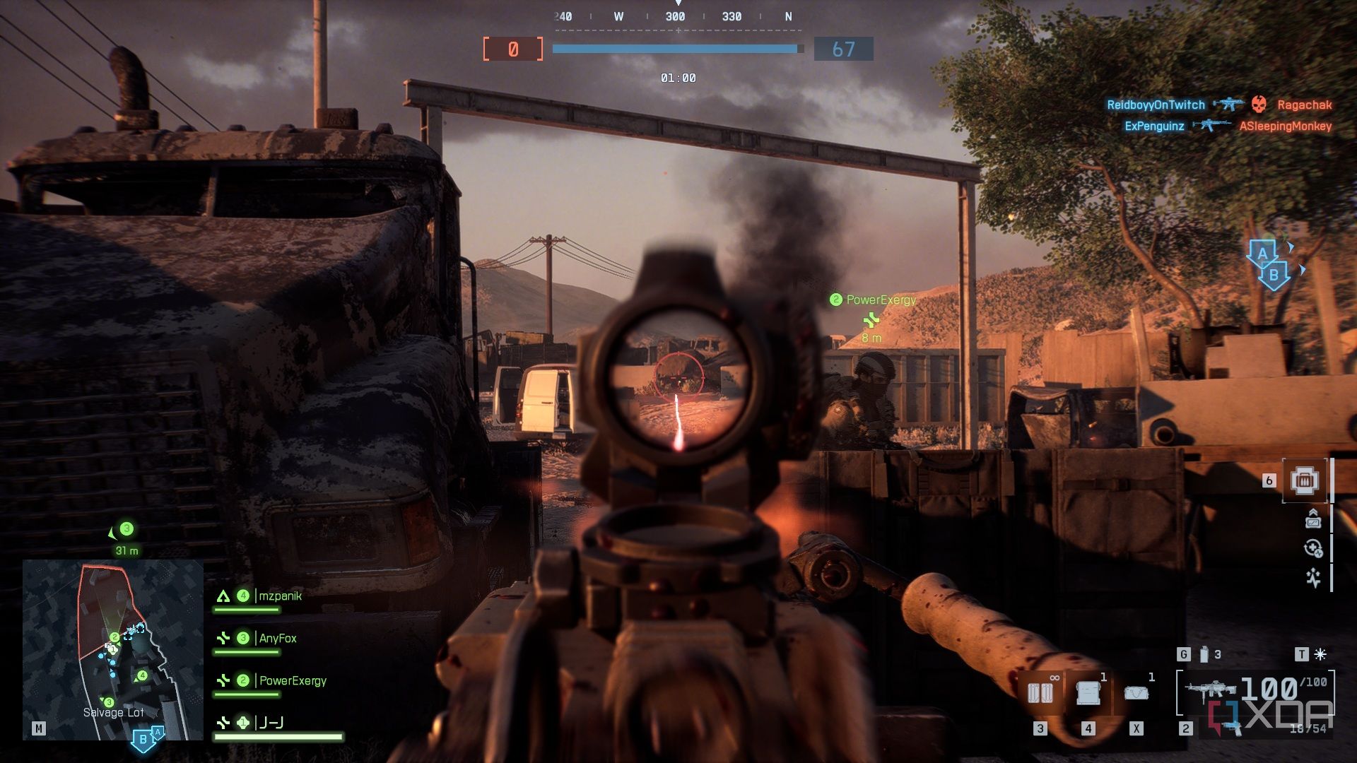 A screenshot of Strikepoint gameplay in the Season 1 content of Battlefield 6
