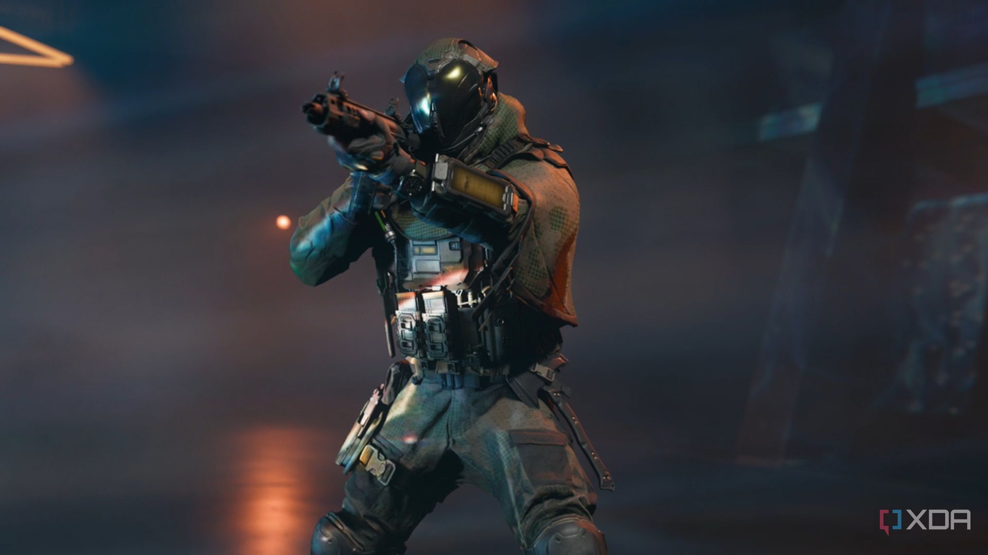 A screenshot of an operator in the multiplayer beta of Call of Duty Black Ops 7