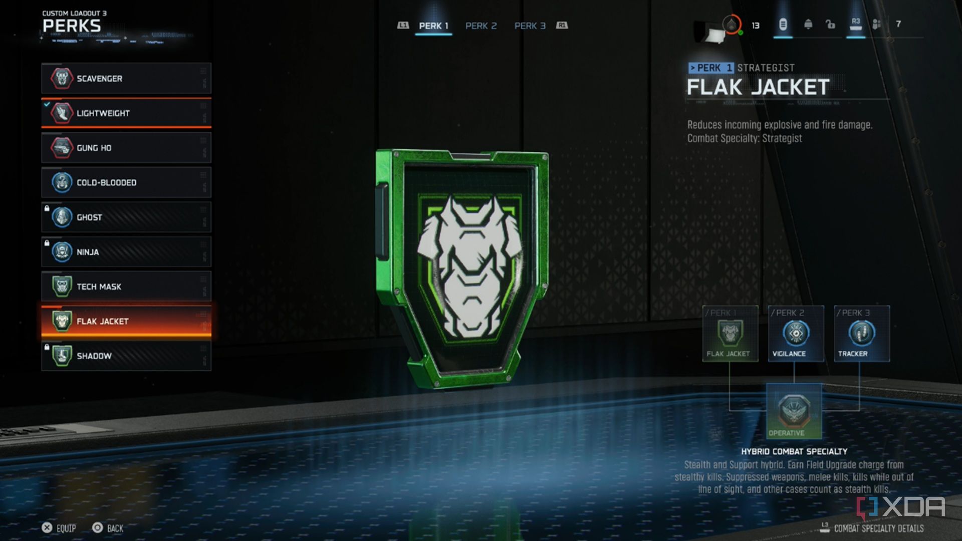 A screenshot of perks in the multiplayer beta of Call of Duty Black Ops 7