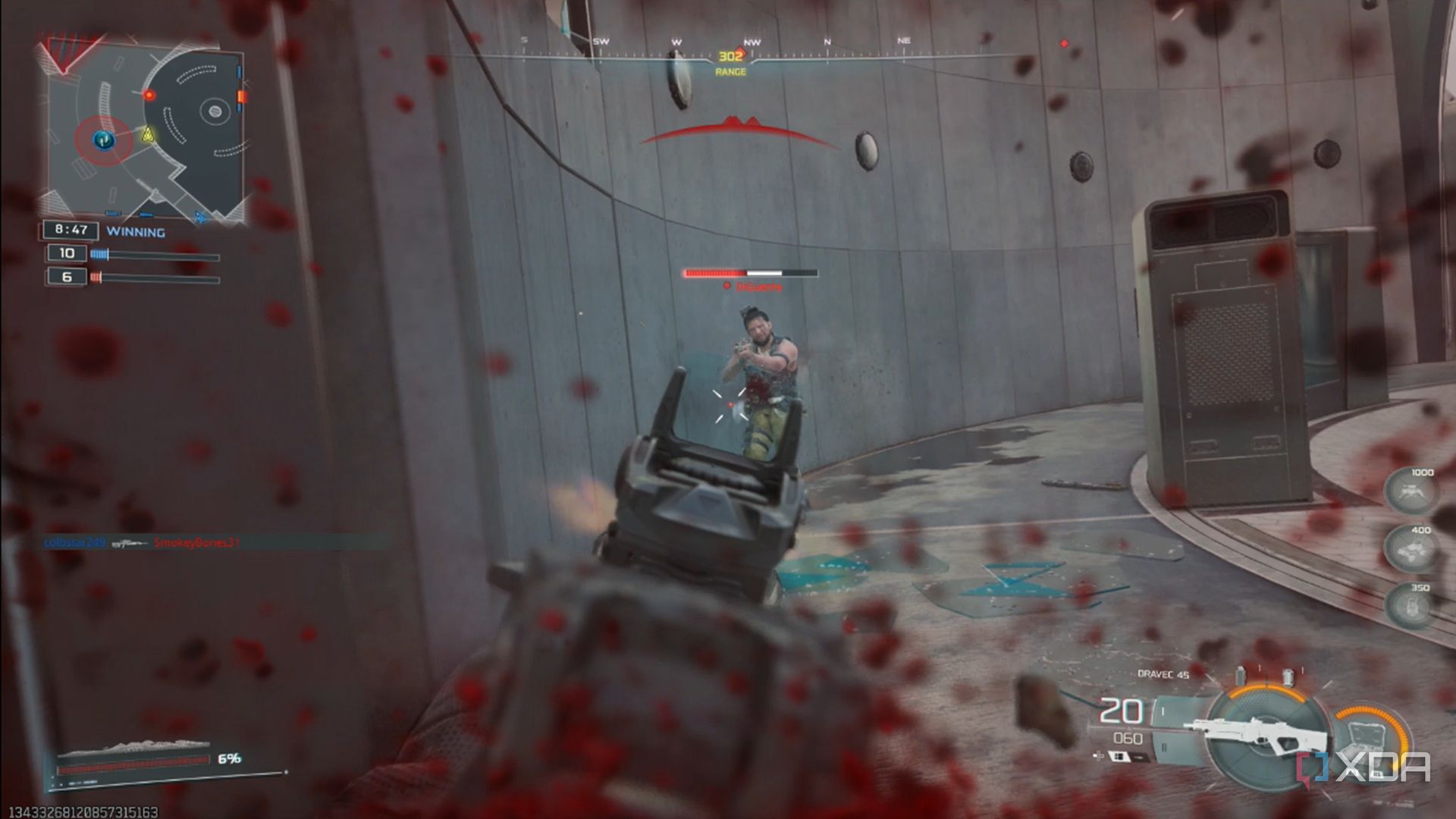 A screenshot of gameplay from the multiplayer beta of Call of Duty Black Ops 7
