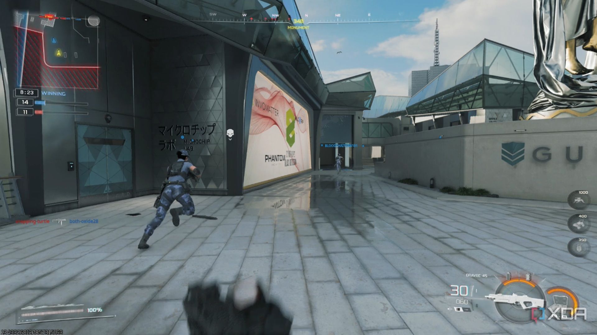 A screenshot of gameplay from the multiplayer beta of Call of Duty Black Ops 7
