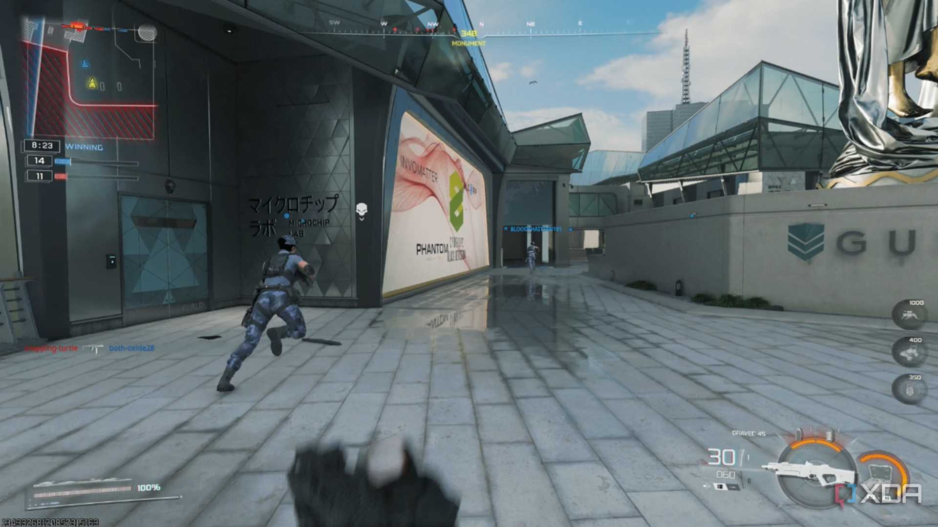 A screenshot of gameplay from the multiplayer beta of Call of Duty Black Ops 7