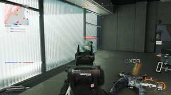 A screenshot of a shootout in the multiplayer beta of Call of Duty Black Ops 7
