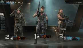 A screenshot of the winners circle in the multiplayer beta of Call of Duty Black Ops 7