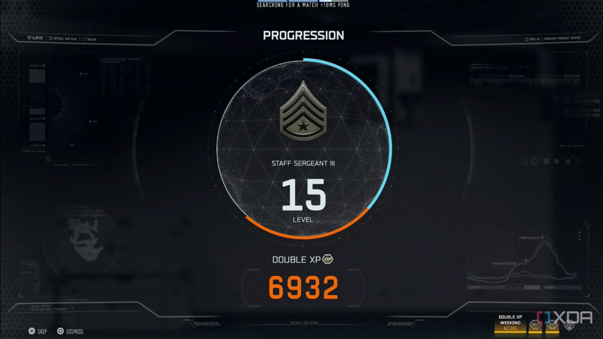 A screenshot of level progression in the multiplayer beta of Call of Duty Black Ops 7