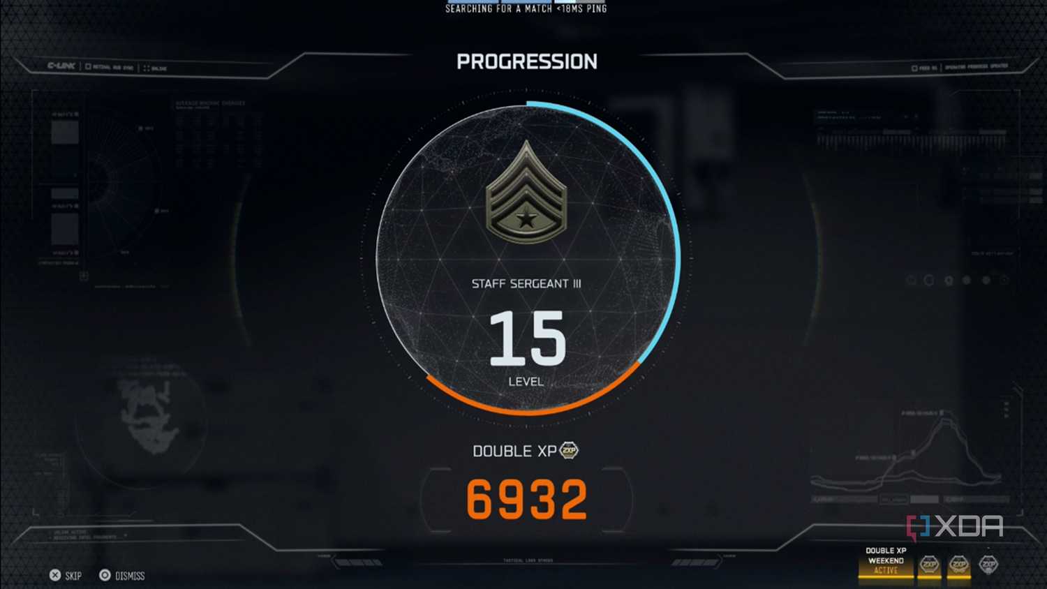 A screenshot of level progression in the multiplayer beta of Call of Duty Black Ops 7