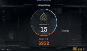 A screenshot of level progression in the multiplayer beta of Call of Duty Black Ops 7