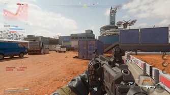 A screenshot of roaming a map in the multiplayer beta of Call of Duty Black Ops 7