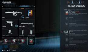A screenshot of combat specialties from the multiplayer beta of Call of Duty Black Ops 7