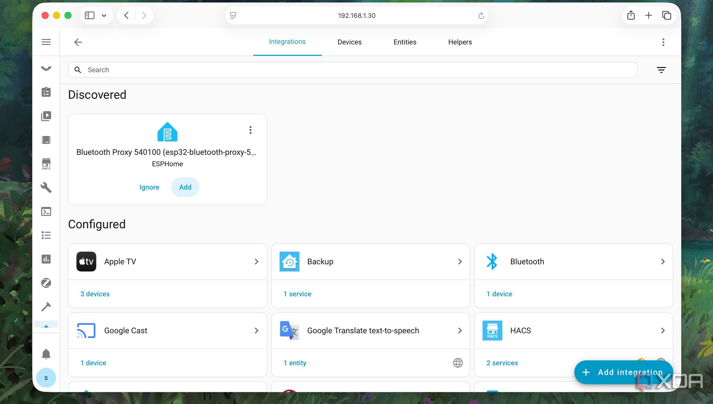 Home Assistant detecting the ESP32 board as a Bluetooth Proxy