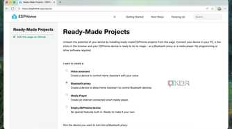 ESPHome web page for Readymade project to select Bluetooth Proxy option