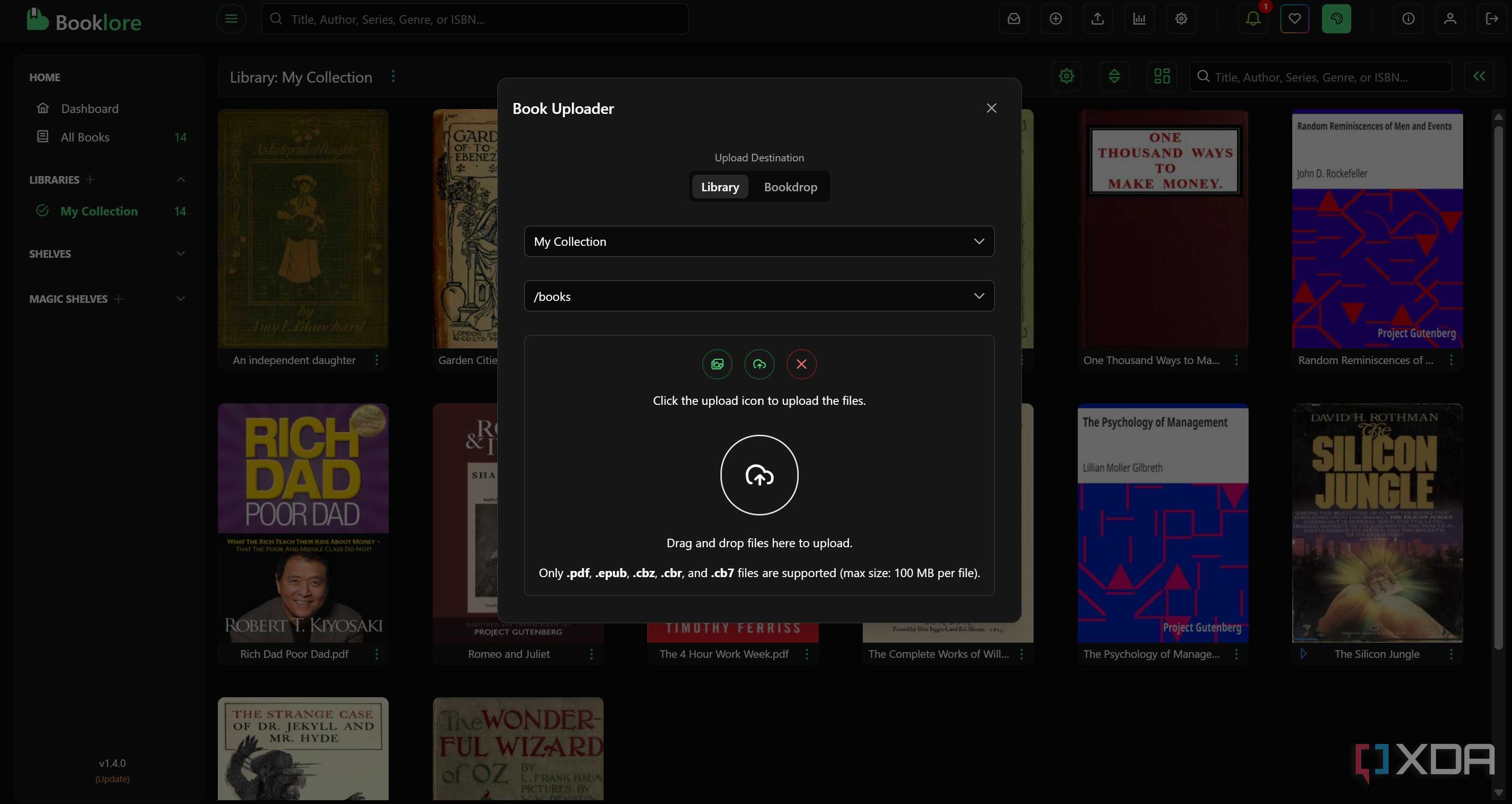 Book uploader in BookLore