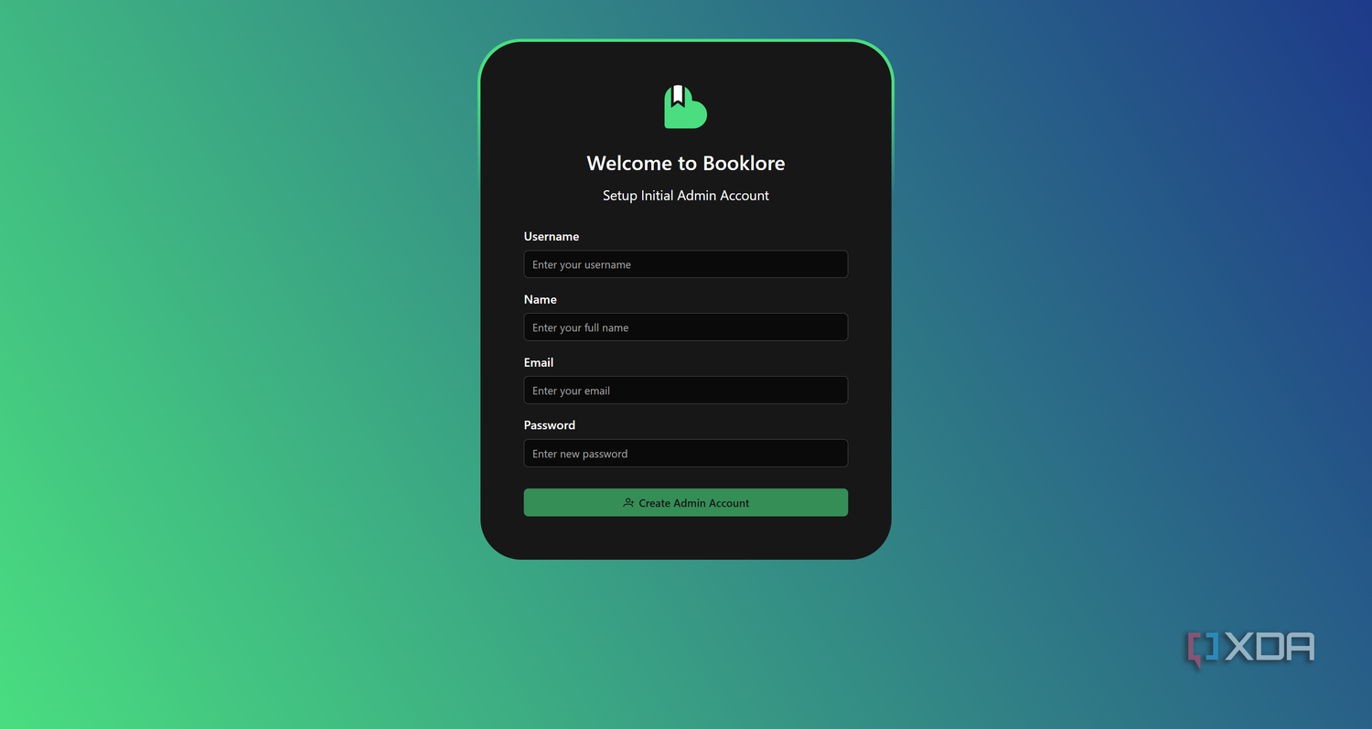 BookLore welcome page