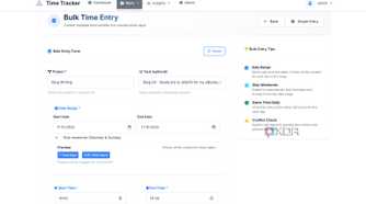 Bulk time entry