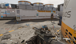 A gameplay screenshot from the Call of Duty: Black Ops 7 multiplayer beta.