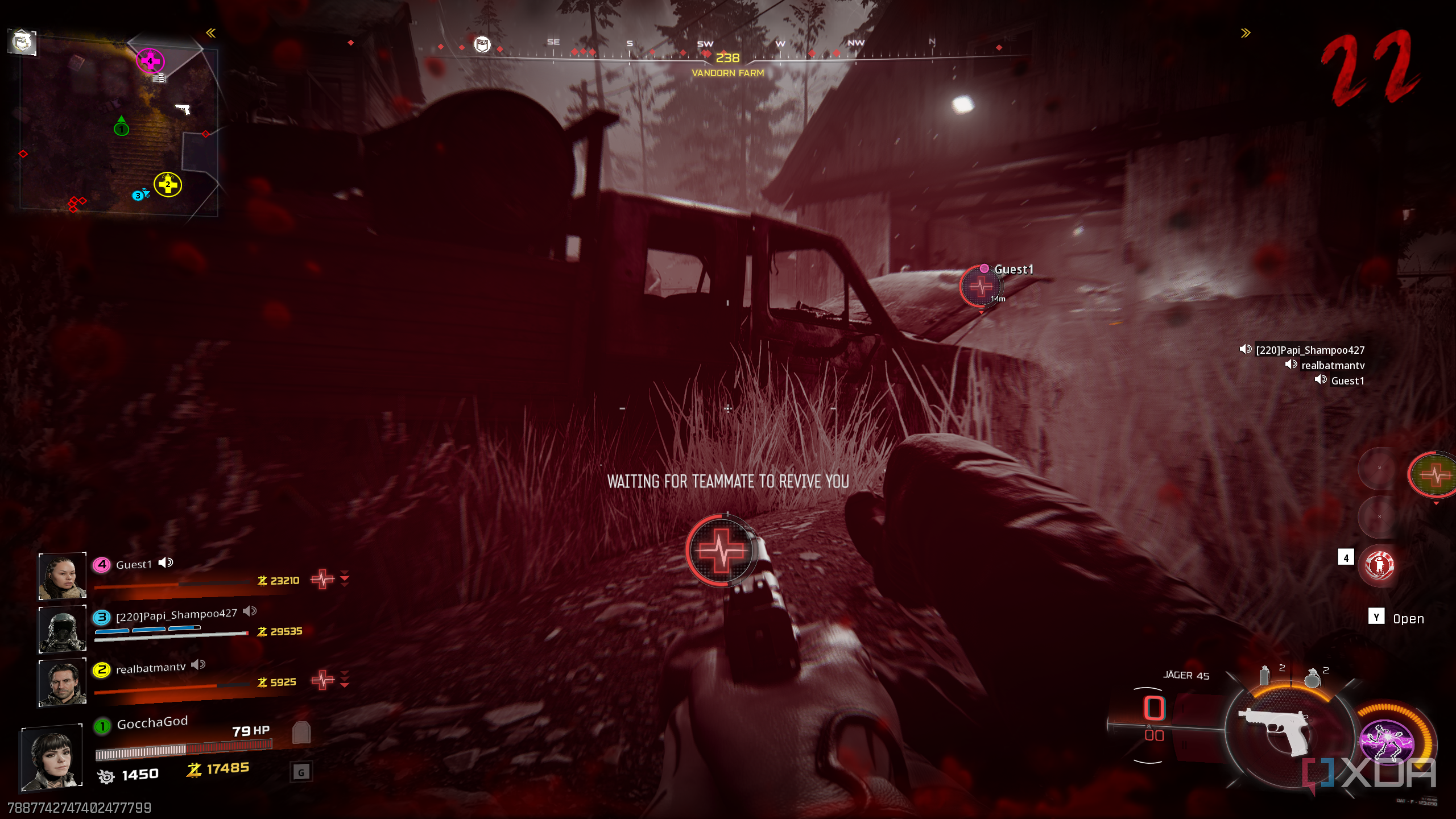A gameplay screenshot from the Call of Duty: Black Ops 7 multiplayer beta's zombies mode.