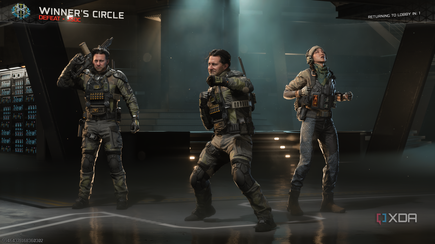The top 3 players at the end of a multiplayer lobby in Black Ops 7.